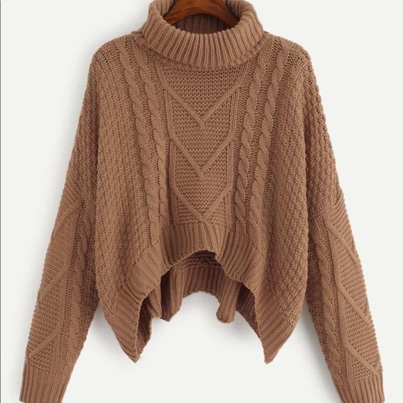 SHEIN Sweaters - SHEIN | Mixed knit asymmetrical hem sweater M